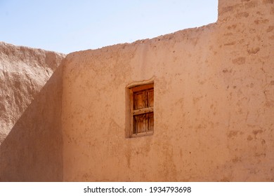 Old Wooden Window on Mud House in "Al Ola" Al Ula, Saudi Arabia. Al Ola is Part of Madinah Province in Western Saudi Arabia