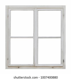 Old Wooden Window On White Background