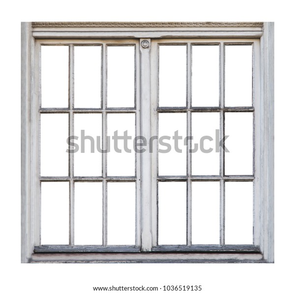 Old Wooden Window On White Background Stock Photo 1036519135 | Shutterstock