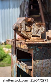 Old Work Vise. Old Tools. Locksmith Business.