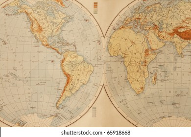 Old world map from 1895.