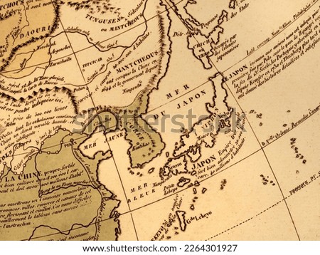 Old world map, Japan and East Asia