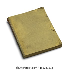 Old Worn Book with Copy Space Isolated on White Background.