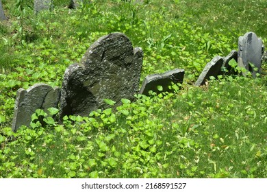 Old And Worn Colonial Era Gravestones; Boston, Massachusetts