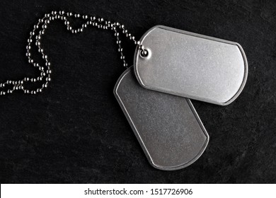 Old And Worn Military Dog Tags - Blank