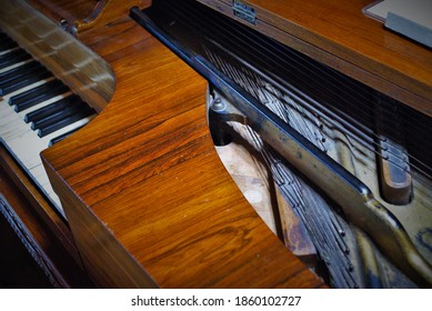 Old Worn Out Piano Close Up Of Missing Keys