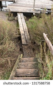 Old Worn Wooden Steps Gang Plank Image