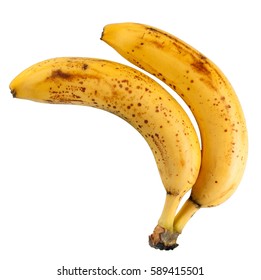 Old Yellow Bananas Isolated On White Background