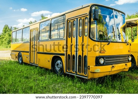 Old yellow bus from the Eastern Bloc