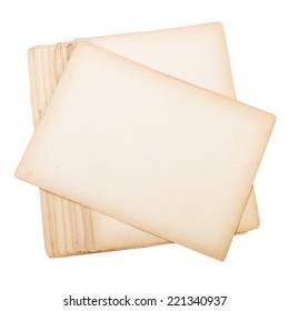 Old Yellow Sheets Of Heavy Paper With Jagged Edges  Isolated On White Background