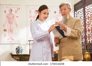 Old to young doctor of traditional Chinese medicine Chinese native medicine ingredient - Shutterstock ID 1734110258