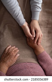 Old And Young Holding Hands Old Age Support Help Old People