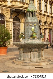 Old Zsolnay Fountain In The City