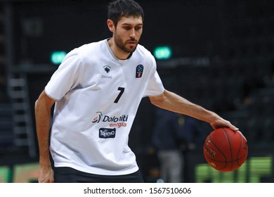 Oldenburg, Germany, November 20, 2019: Basketball Player Davide Pascolo During The Warmup Session Before The Match EWE Baskets Oldenburg Vs Aquila Basket Trento At The Kleine EWE Arena