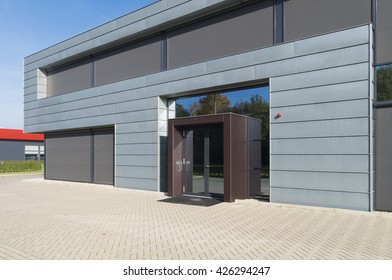 OLDENZAAL, NETHERLANDS - OCTOBER 31, 2015: Modern Office Building Exterior On A Small Business Park