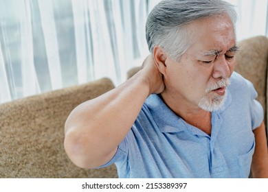 Older Asian Man Shoulder Pain.