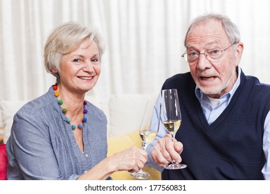 Older Couple Celebrating Valentines Day Or Wedding Anniversary