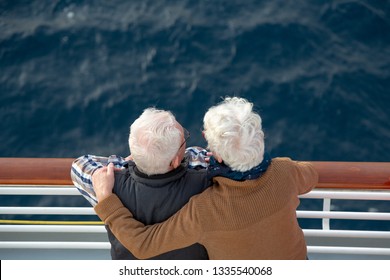 Older Couple On A Cruise Vacation Trip.