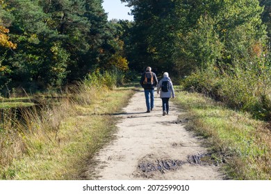 Older Couple Walking Through The Woods