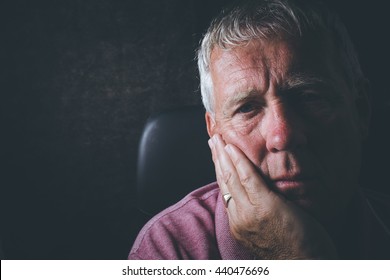 Older Depressed Man, Selective Focus,