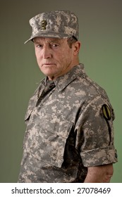 Older Man Dressed As An Army Warrant Officer