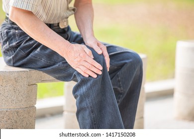 Older Man Have Knee Problem And Feel Pain