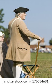 Older Man Looks On At The 225th Anniversary Of The Victory At Yorktown, A Reenactment Of The Siege Of Yorktown, As Part Of The 225th Anniversary Of The Ending The American Revolution.