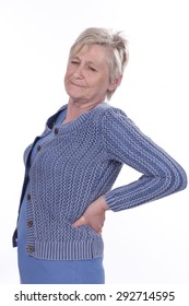 Older Woman With Back Pain Isolated