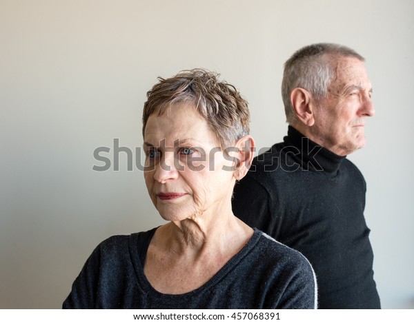 Older Woman Short Hair Black Top Stock Image Download Now