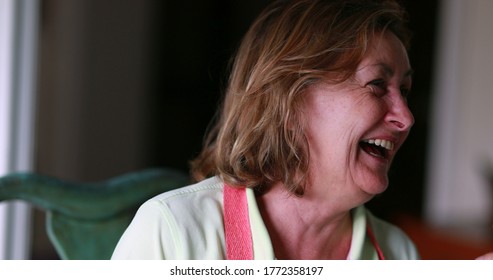 
Older Woman Smile Laugh, Candid Casual Senior Lady Laughing Real Life
