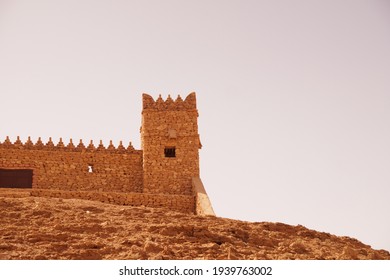 Oldest Arabian Fort At The Top Of Rocky Mountain In Riyadh Region