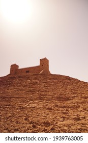 Oldest Arabian Fort At The Top Of Rocky Mountain In Riyadh Region