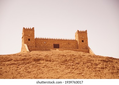 Oldest Arabian Fort At The Top Of Rocky Mountain In Riyadh Region