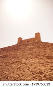 Oldest Arabian Fort At The Top Of Rocky Mountain In Riyadh Region