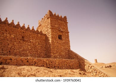 Oldest Arabian Fort At The Top Of Rocky Mountain In Riyadh Region