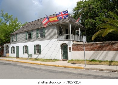 The Oldest House Dated 1727 At Historic St. Augustine, Florida Usa