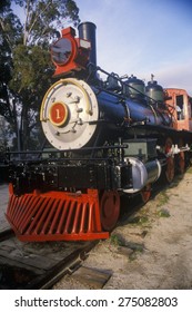 An Old-fashioned Steam Locomotive, Mariposa Engine Number One, Is On Exhibit At The Travel Town Transportation Museum, Los Angeles, California