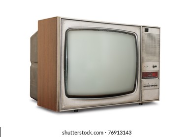 Old-fashioned Tube TV Isolated On A White Background.