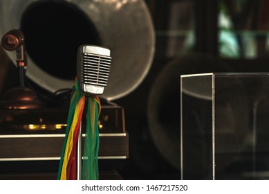 Old-fashioned Vintage-style Microphones, The 50s Era, Used In Celebrations At Festivals