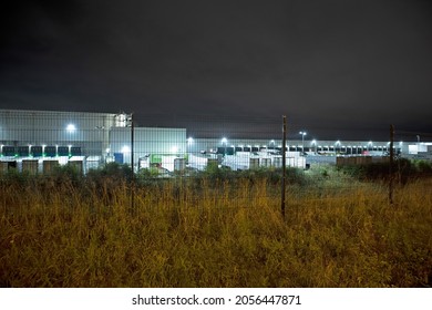 OLDHAM, UK - OCTOBER 12, 2012: A Lorry Depot For A Supermarket Near The M62 At Junction 21 In The Early Morning, Manchester, UK