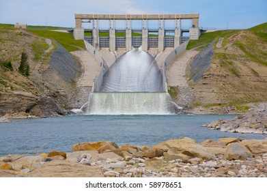 The Oldman Hydro Power Dam In Alberta, Canada