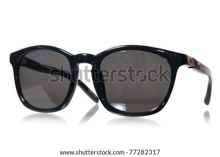 oldstyle black sunglasses isolated on white