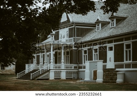 Oldstyle photos of mansion and its inhabitant