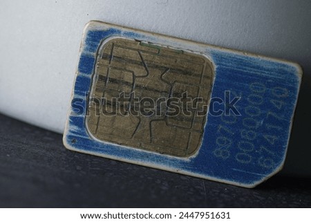 old-style SIM card for close-up macro shots, cellular network lte gprs egprs 3g 4g