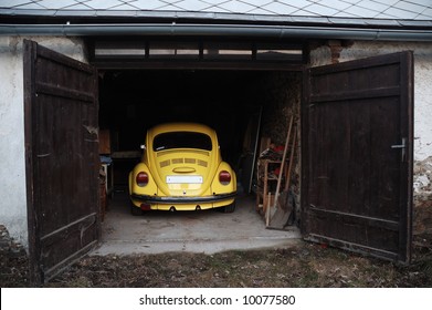 Oldtimer Car In Garage