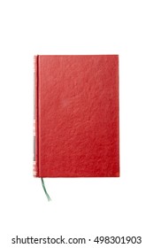 An Old(vintage) Empty(blank) Red Book Cover For Autumn(fall) Isolated White.