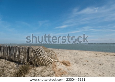 Oleron island in Charente-Maritime, France. The central beach of the small resort Saint-Trojan-Les-Bains.