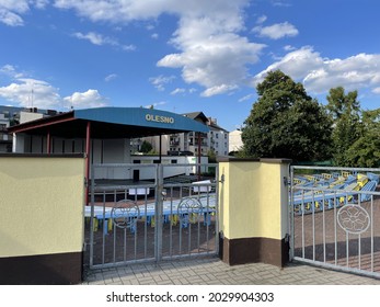 OLESNO, POLAND - Aug 11, 2021: An Empty Concert Venue In Olesno, Poland