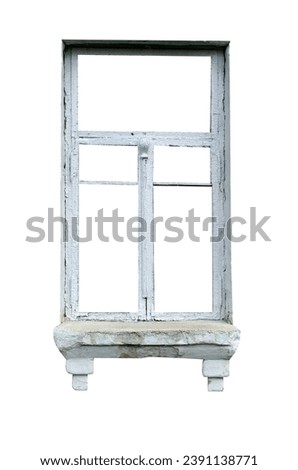 Olf frame of a window isolated on white