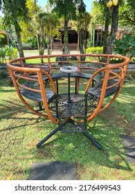 Olf Merry Go Round Spinning Wheel On The Children Playground